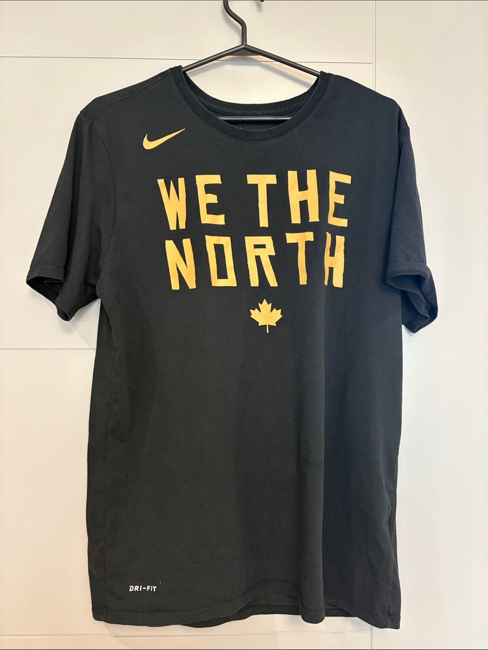 Nike Black T-Shirt with Yellow 'We The North' Graphic